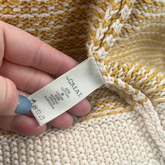THE GREAT. the minicheck lodge cardigan - golden light s (1) - Picture 9 of 10